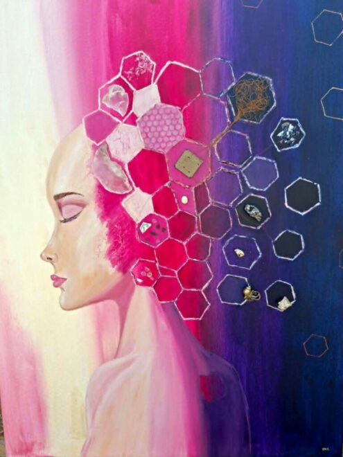 Hors Cadre Peinture acrylique en techniques mixtes